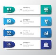 Design flat shadow step number banners graphic or website Vecto N11