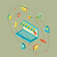 Icons for mobile marketing and online shopping N4