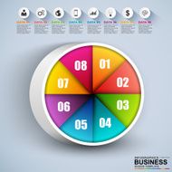 Abstract 3D digital business circle Infographic N6