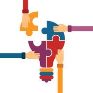 Vector concept of creative teamwork N3