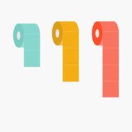 Toilet paper roll set Dash line Flat design Infographic Template