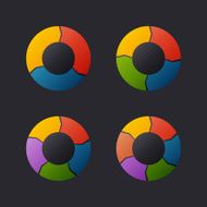 Circular Chart Template Set Vector