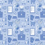 Vector flat seamless pattern with business icons