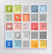 Abstract squares colorful info graphic template