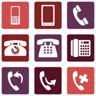 Vector Set of Telephone Icons N8