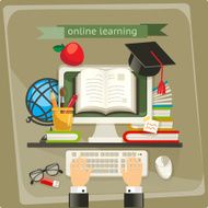 Online learning vector illustration N2