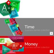 Flat design paper infographic banner set N223