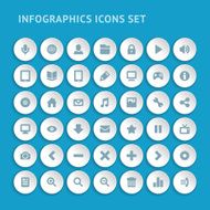 Set Infographics web icons or flat design elements