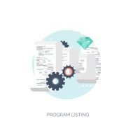 Vector illustration Flat computing background Programming coding Web development and N33