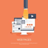 Vector illustration Flat computing background Programming coding Web development and N37