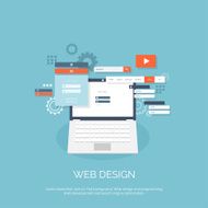 Vector illustration Flat computing background Programming coding Web development and N39