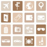 Vector Set of Travel and Vacation Icons N6