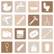 Vector Set of Bathroom and Hygiene Icons N4