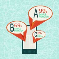 smart phone with speech bubbles infographics