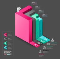 3d arrow staircase diagram business step options N5