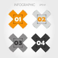 orange and grey infographic x with numbers