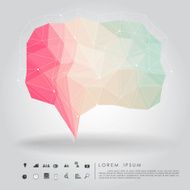 polygon bubble with business icon
