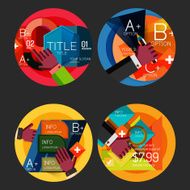 Set of option presentation labels flat design web infographic boxes N109