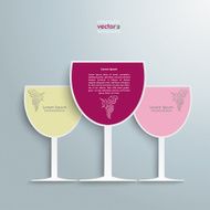 3 Colored Wineglasses