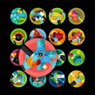 Set of option presentation labels flat design web infographic boxes N110