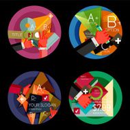 Set of option presentation labels flat design web infographic boxes N111