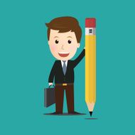 Vector of Businessman draw his life