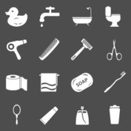 Vector Set of Bathroom and Hygiene Icons N5