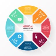 Medical healthcare circle plus sign infographic 4 options