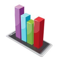 Smartphone Column Graph Color vector
