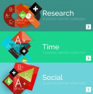 Flat design paper infographic banner set N224