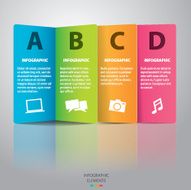 Colorful paper Infographic-Vector