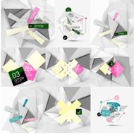 Set of paper graphic infographic modern template N29
