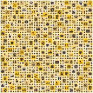 Wallpaper design with universal icons in square tiles pattern v