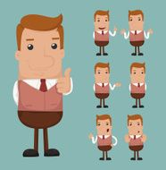 Set of businessman emotion eps10 vector format