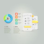Infographics elements Mobile phone smartphone with graph and icons set