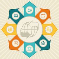 Conceptual banking and business infographic N2