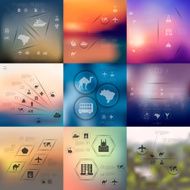 tourism infographic with unfocused background N10