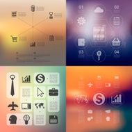 business infographic with unfocused background N166