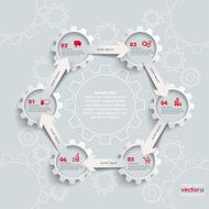 6 White Gears Arrows Cycle