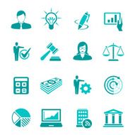 Turquoise Business Icon Set
