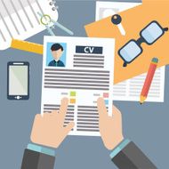 Concept of human resources management finding professional staff