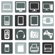Vector Set of Digital Devices Icons N5