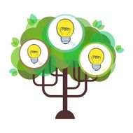 Vector flat business idea tree illustration