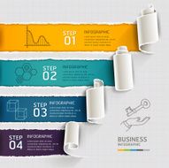 Modern infographics template torn paper style N2