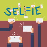 Vector flat illustration Selfie infographic web template N2