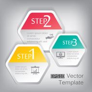 Vector 3d paper hexagon elements for infographic N3