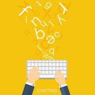 Flat social media and network concept Global communication Web site N2