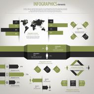 Retro infographics set World Map and Information Graphics Vector