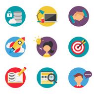 Web icons set flat style