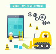 Flat style vector illustration concept of mobile app development